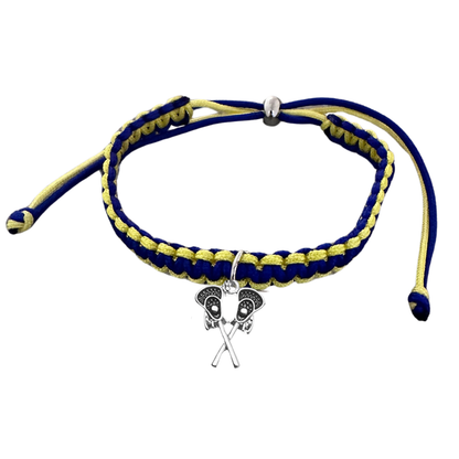 Lacrosse Charm Multi Color Adjustable Rope Bracelet