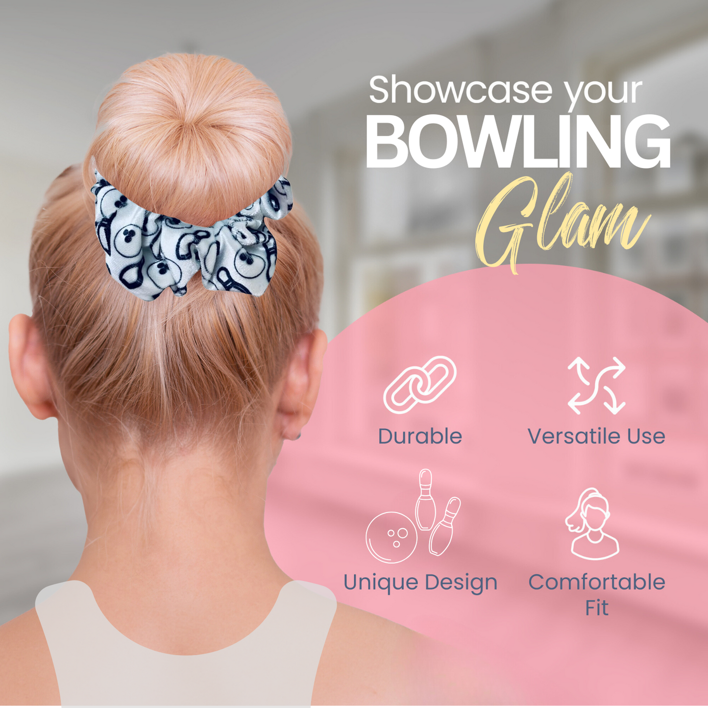 Bowling Premium Velvet Scrunchie