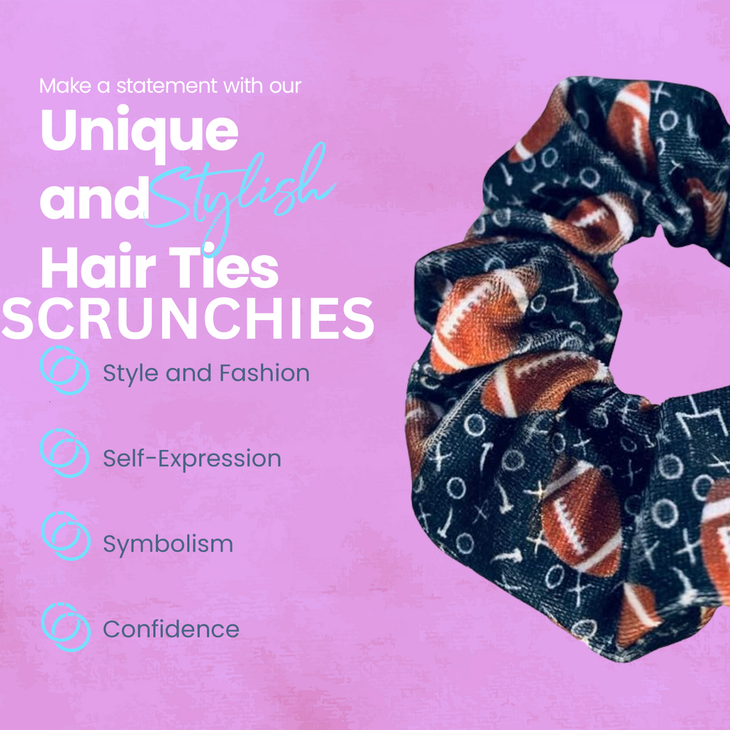 Football Premium Velvet Scrunchie