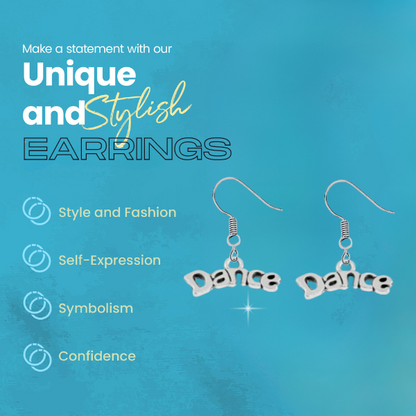 Girls Dance Word Earrings