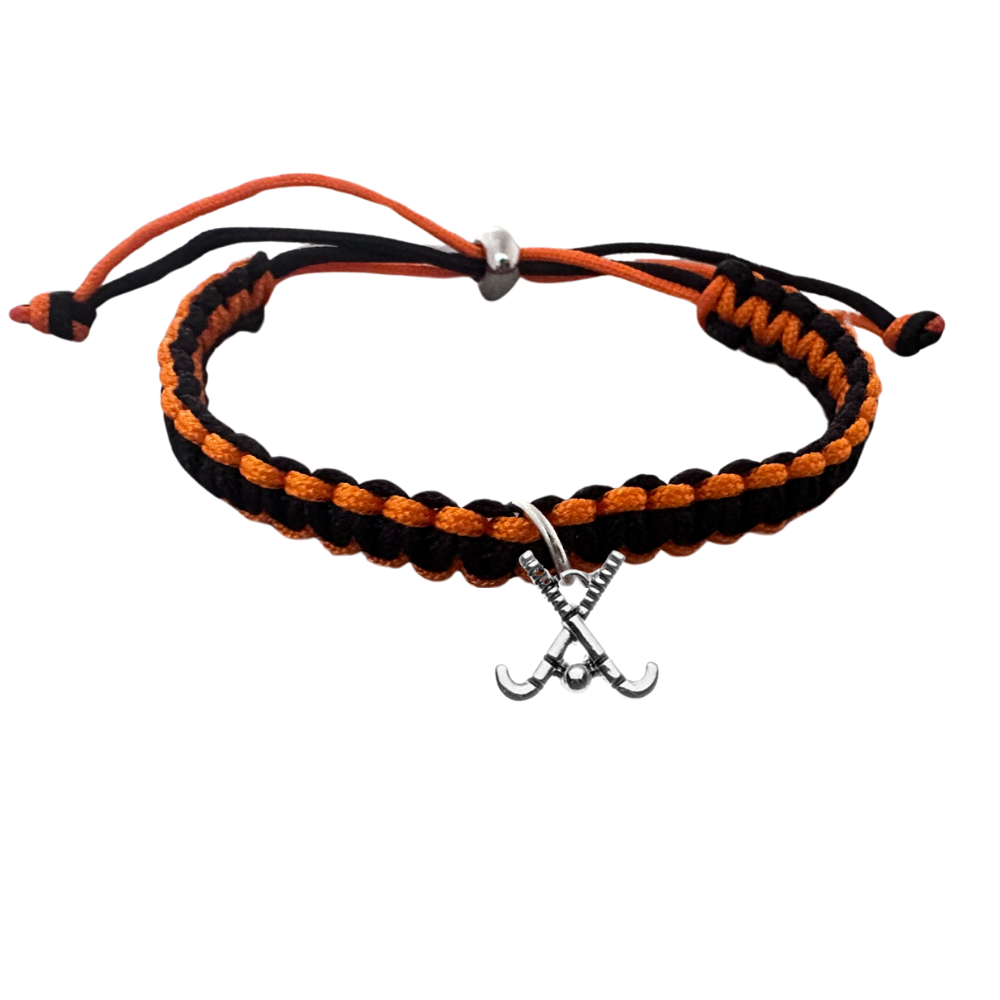 Field Hockey Charm Multi Colored Rope Bracelet - Pick Colors