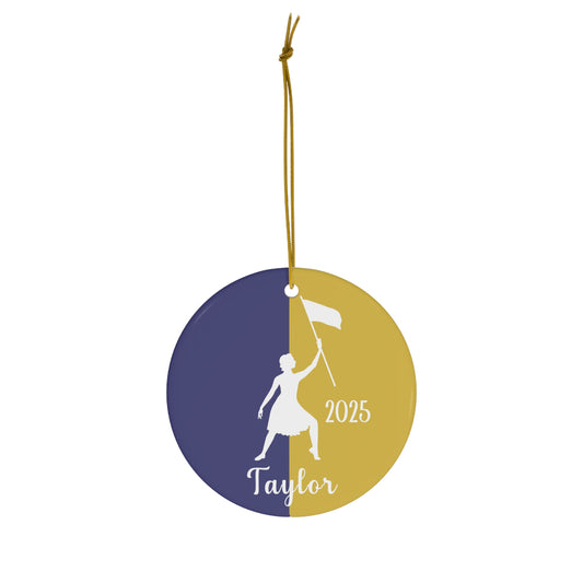 Personalized Color Guard Ceramic Christmas Ornament