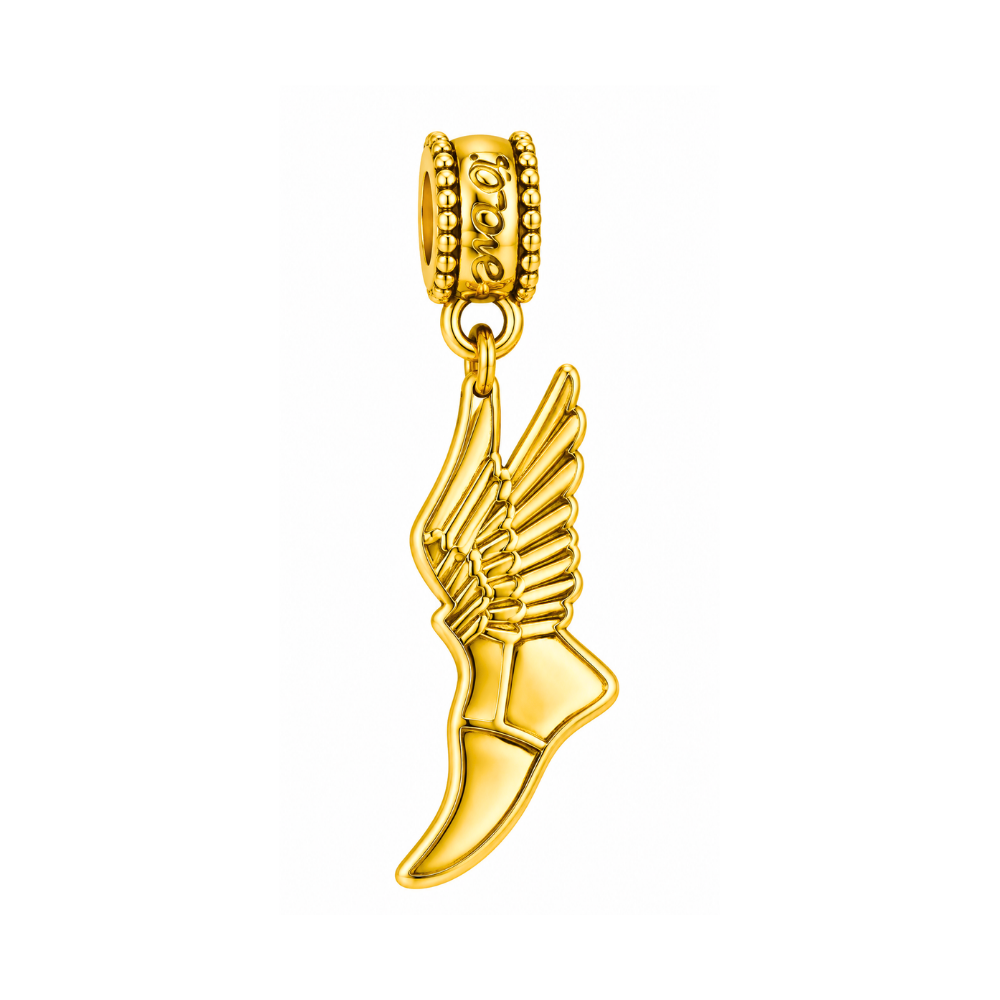Track Running Charm Bead - Gold