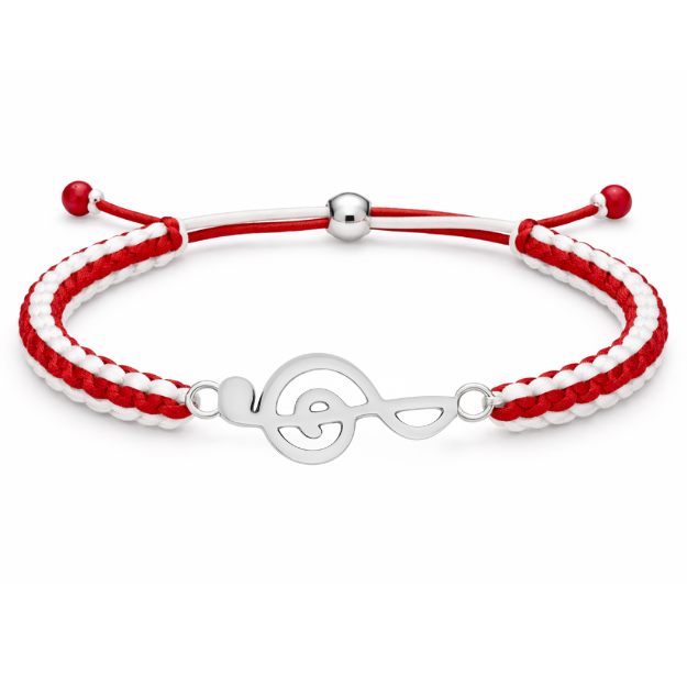 Music Note Treble Clef Multi Colored Rope Bracelet - Pick Color
