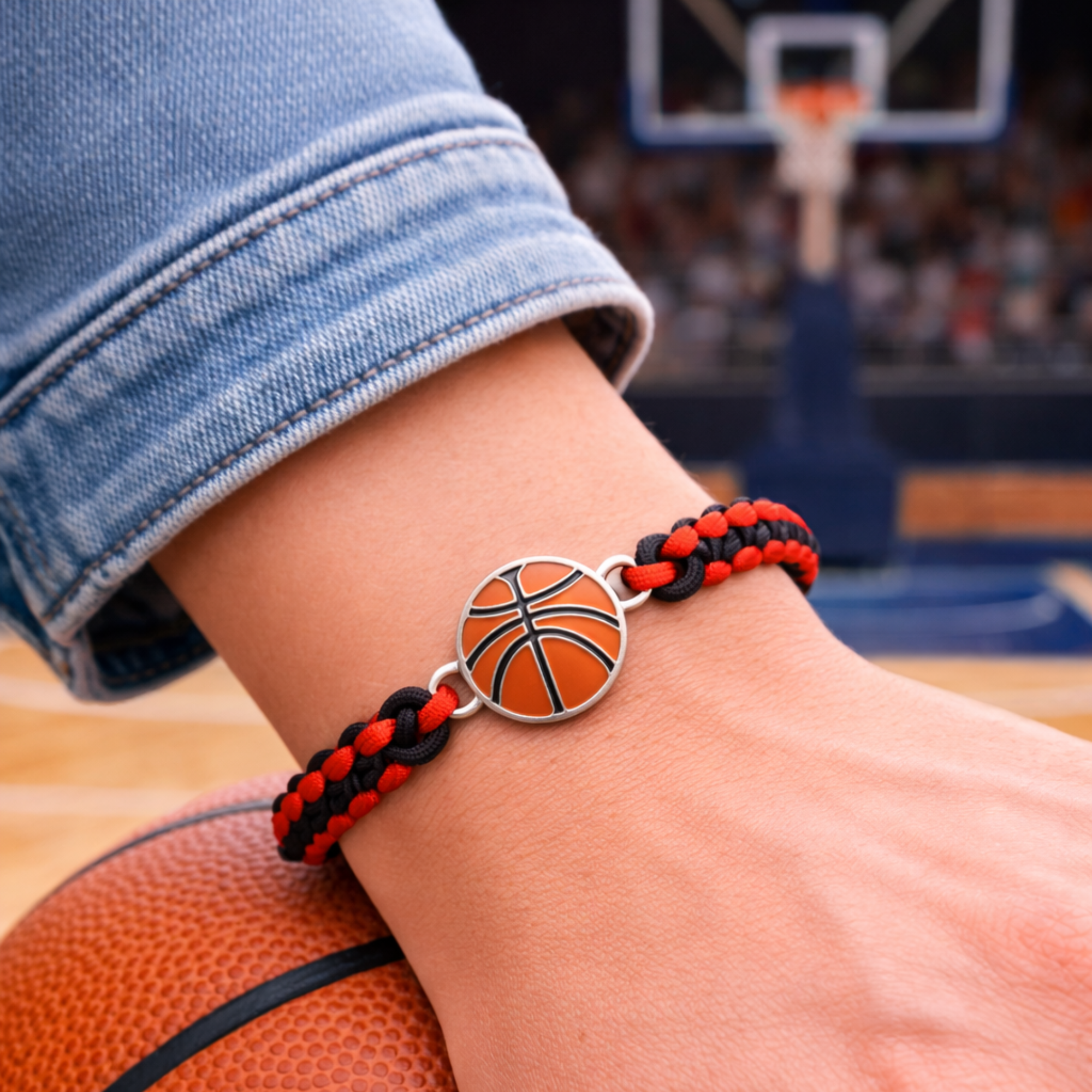 Multi Colored Basketball Rope Bracelet - Pick Color