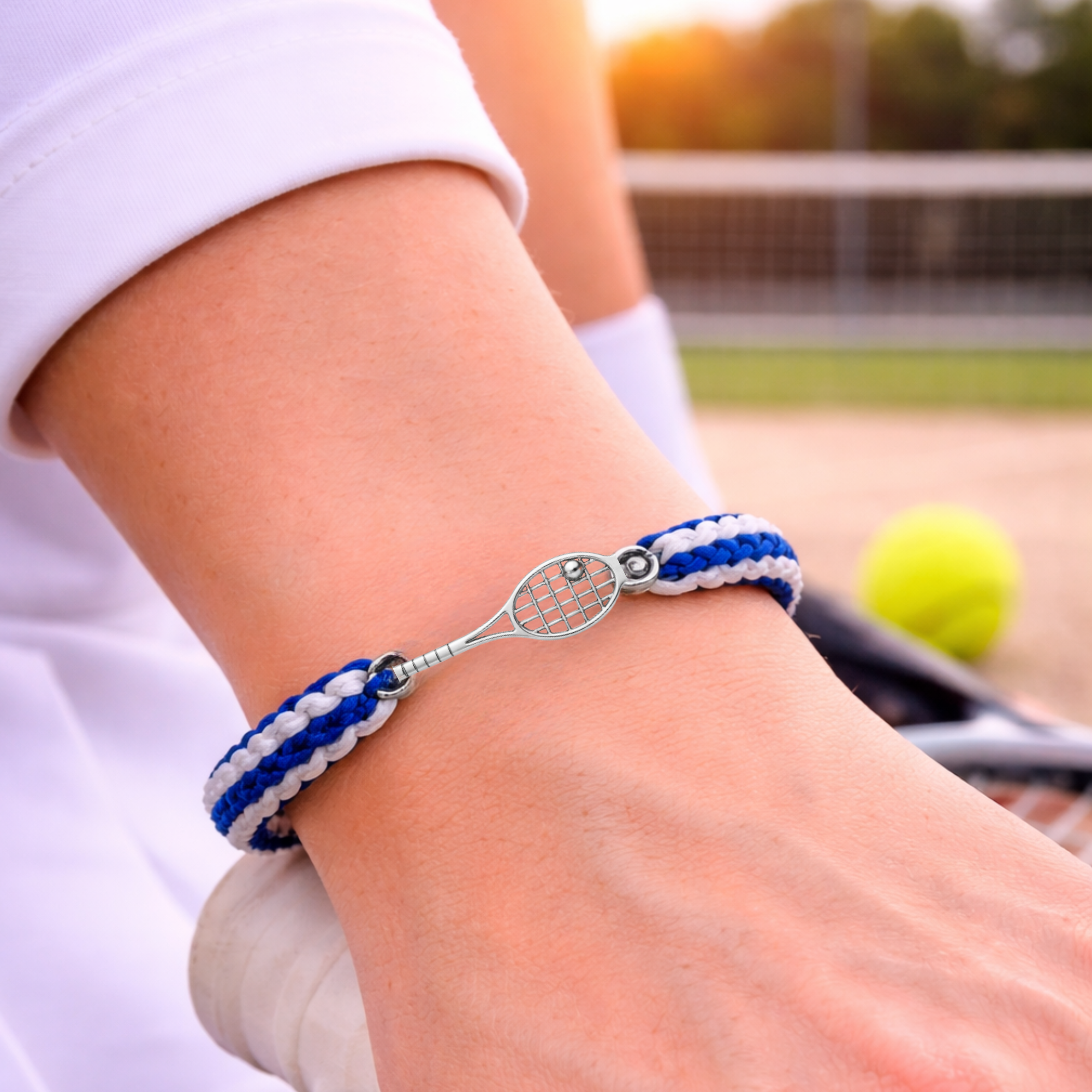 Tennis Racket Multi Colored Rope Bracelet - Pick Colors