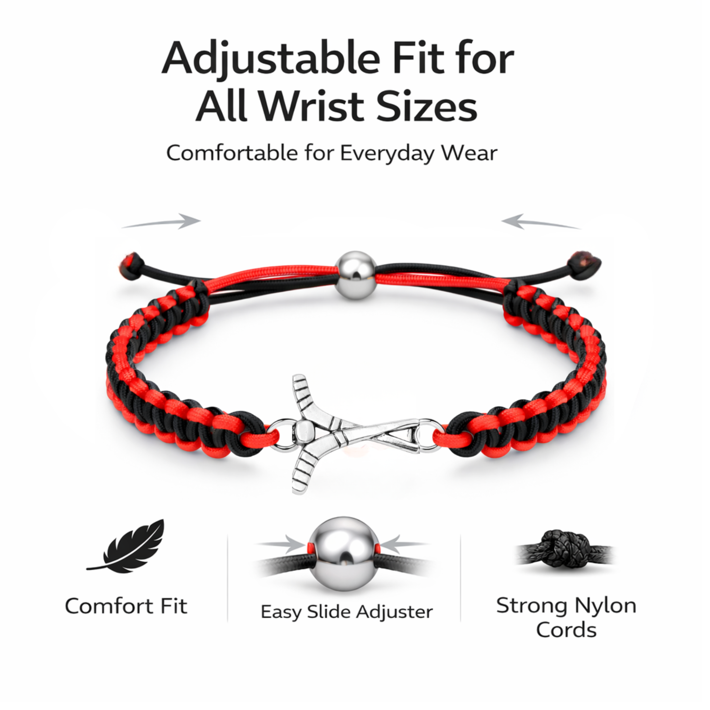 Ice Hockey Multi Colored Rope Bracelet - Pick Colors