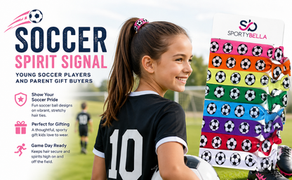 Girls Soccer Hair Ties Set-Multi Colored
