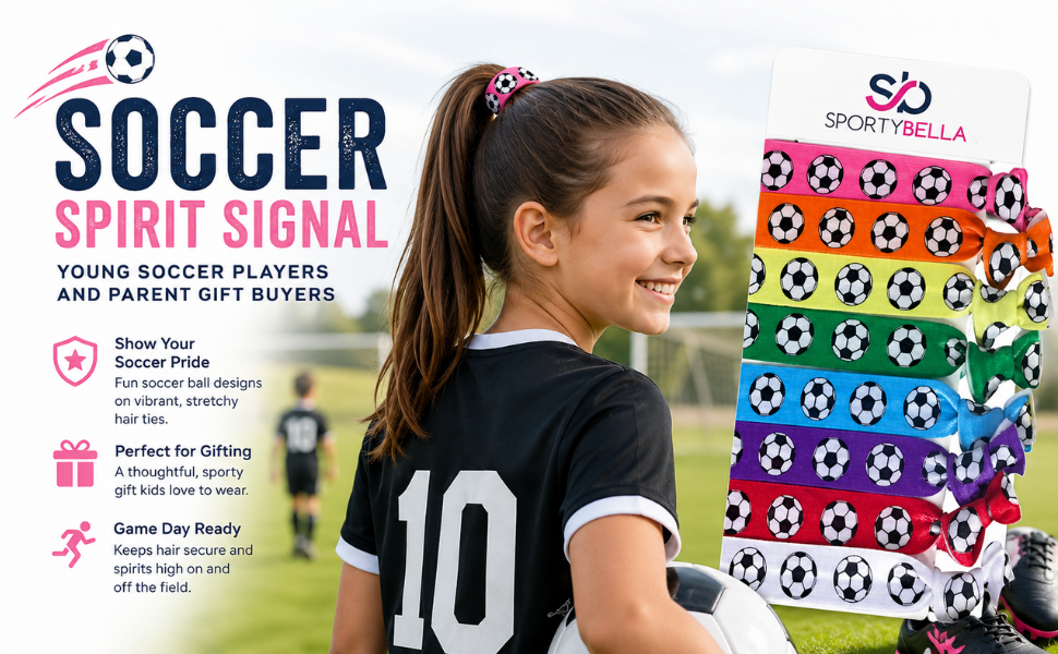 Girls Soccer Hair Ties Set-Multi Colored