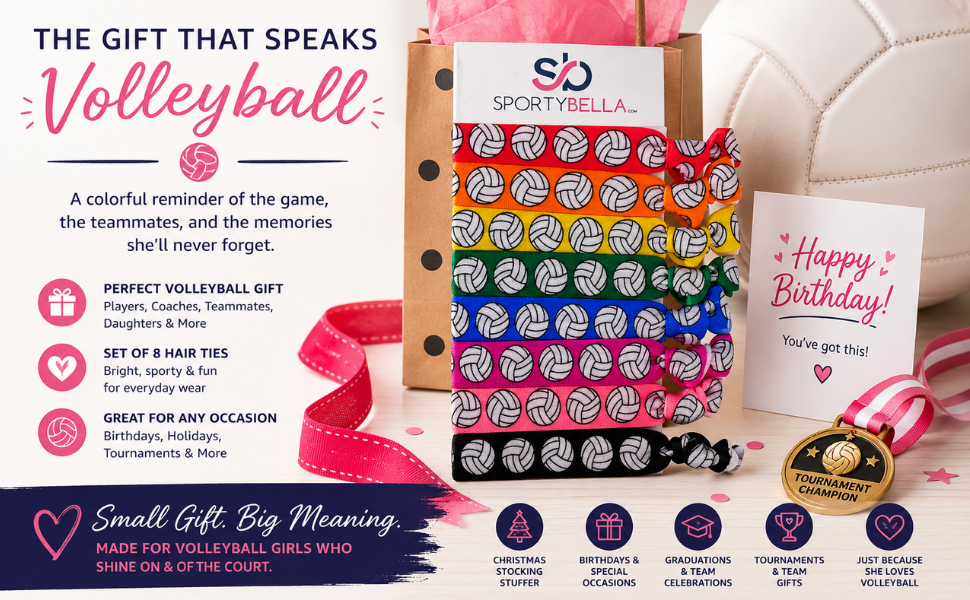 Volleyball Hair Ties Set- Multicolored