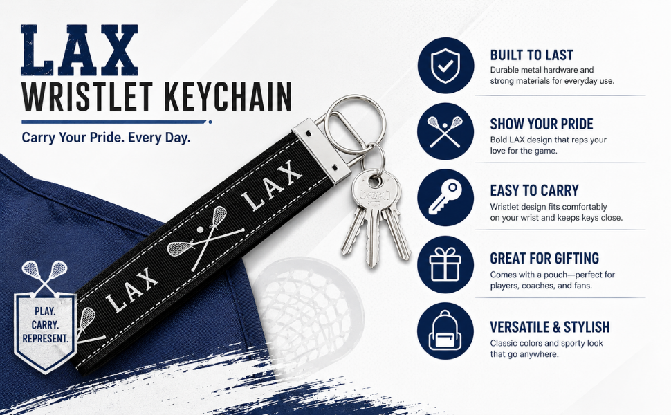 Lacrosse Stick Wristlet Keychain