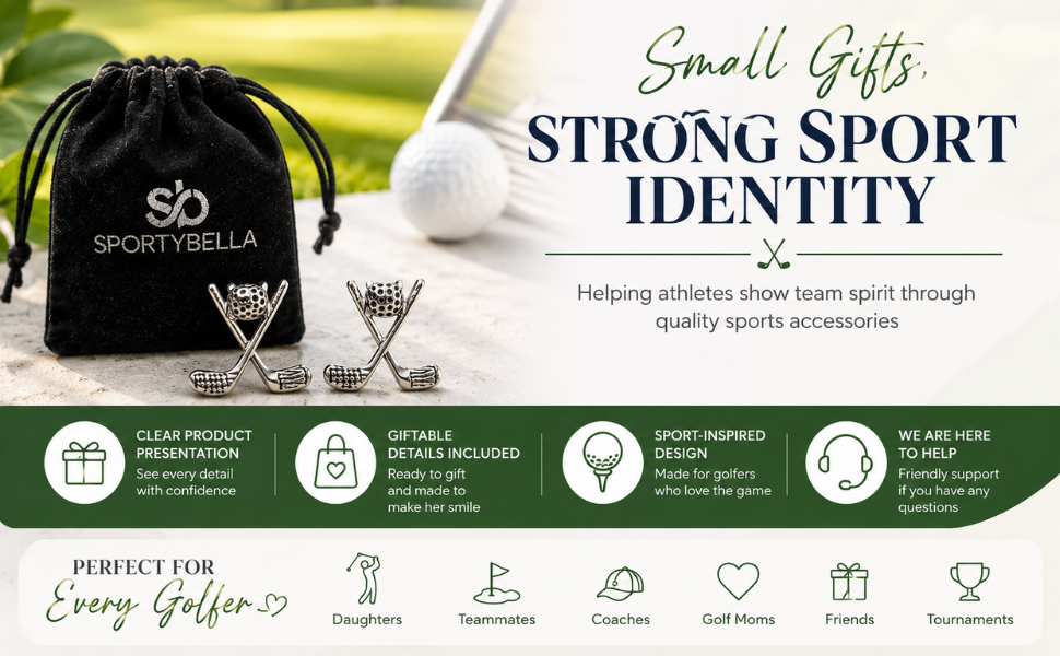 Golf Charm Stud Earrings