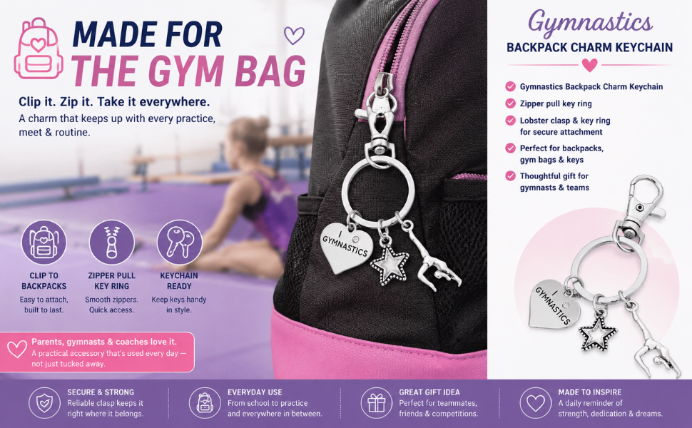 Girls Gymnastics Keychain