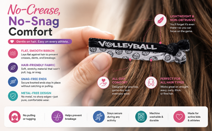 Girls Love Volleyball Hair Ties Set