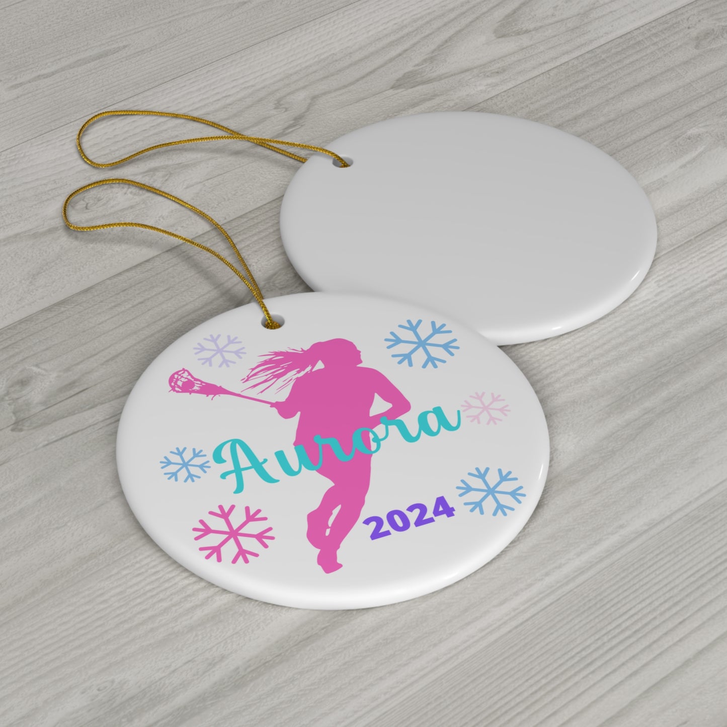 Personalized Lacrosse Christmas Ornament for Girls