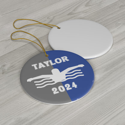 Personalized Swimmer Christmas Ornament