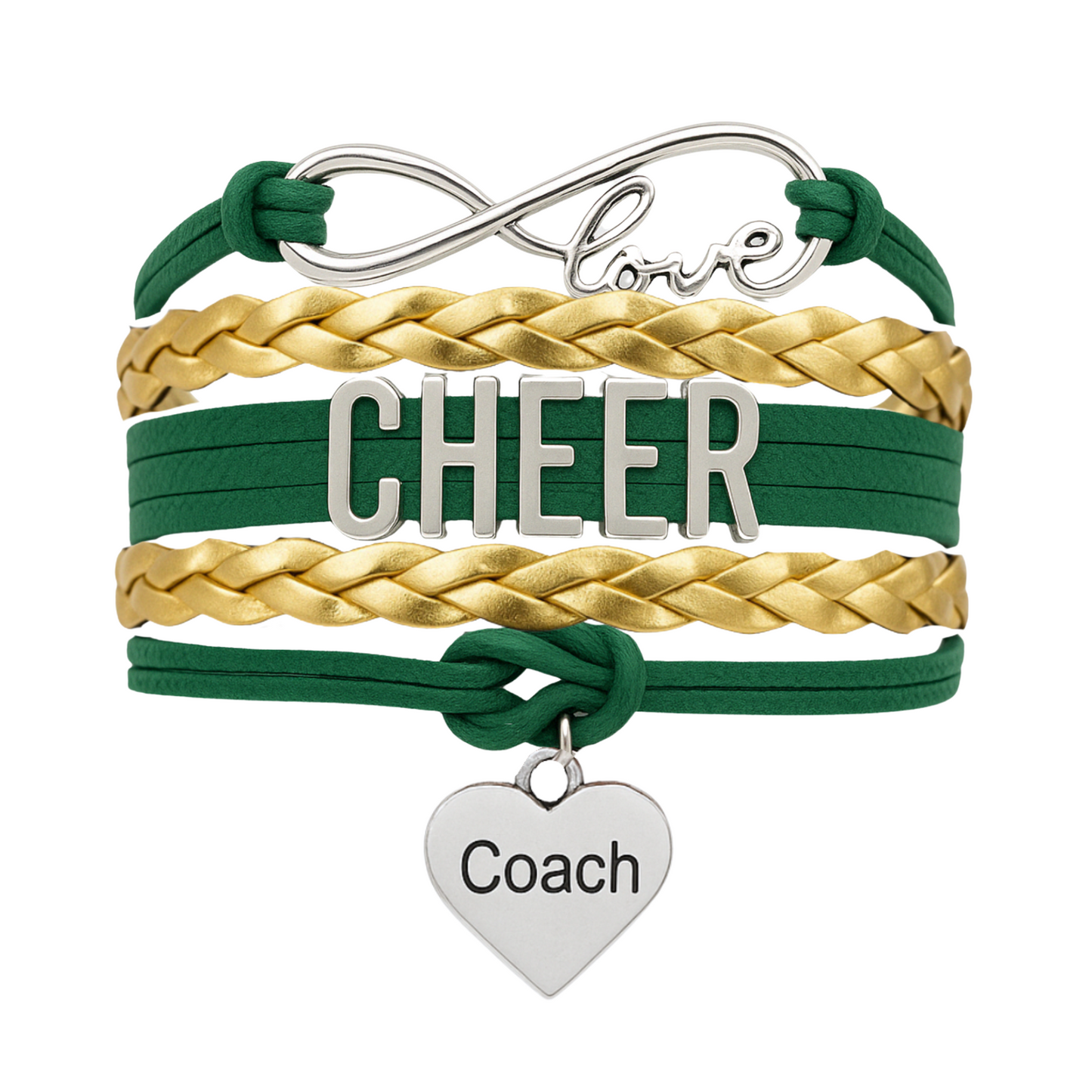 Cheer Coach Infinity Bracelet - Pick Colors & Charms