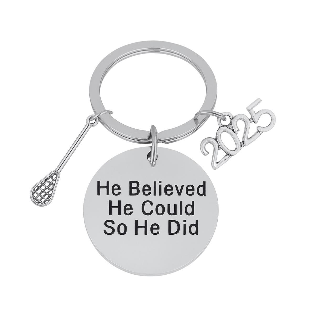 2025 Graduation Keychain- He Believed He Could- Pick Sport