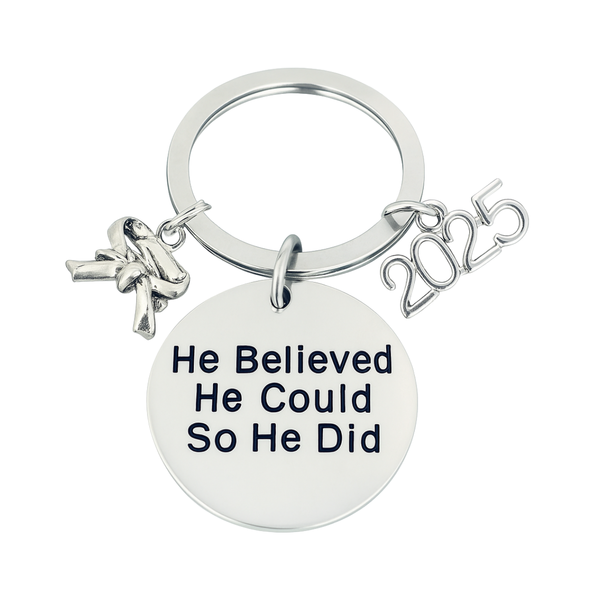 2025 Graduation Keychain- He Believed He Could- Pick Sport