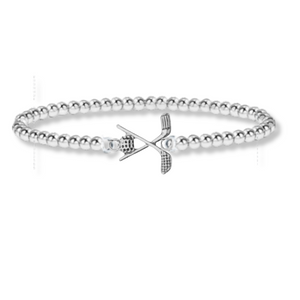 Silver Golf Beaded Bracelet