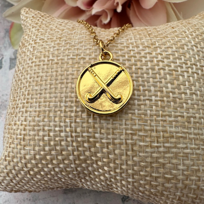Field Hockey Round Necklace