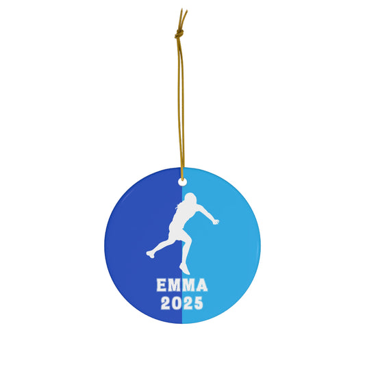 Shot Put Ornament, 2025 Personalized Girls Track and Field Christmas Ornament, Ceramic Tree Ornament