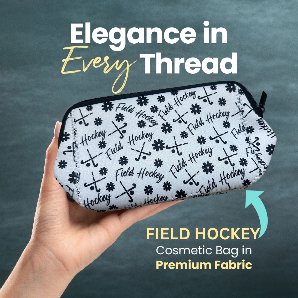 Cheerleading Black Cosmetic Bag