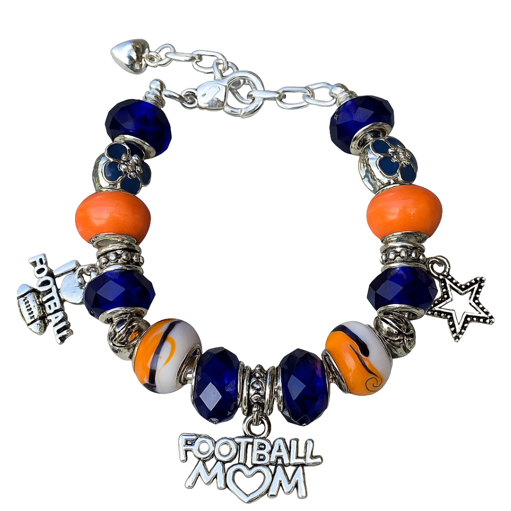 Football Mom Beaded Bracelet - Pick Colors