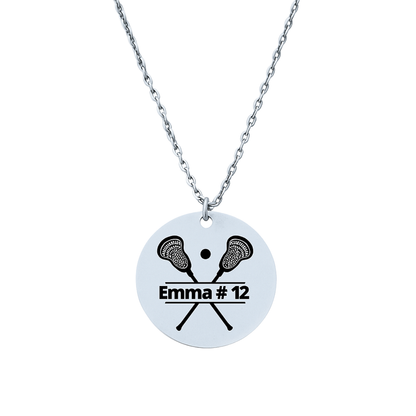 Engraved Lacrosse Charm Necklace