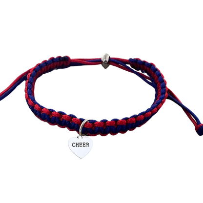 Cheer Charm Multi Colored Rope Bracelet - Pick Colors