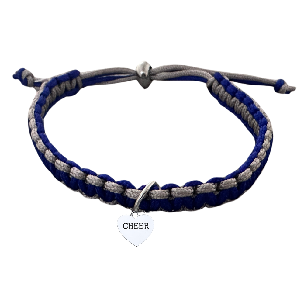 Cheer Charm Multi Colored Rope Bracelet - Pick Colors