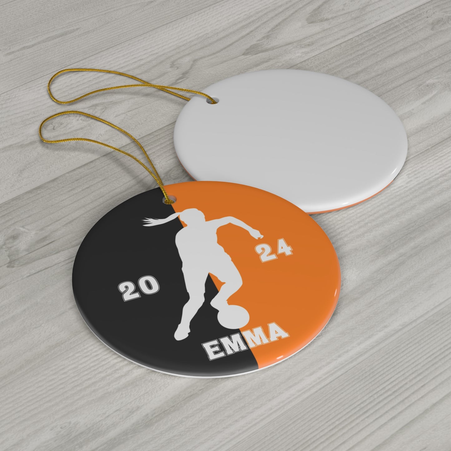 Personalized Soccer Christmas Ornament for Girls