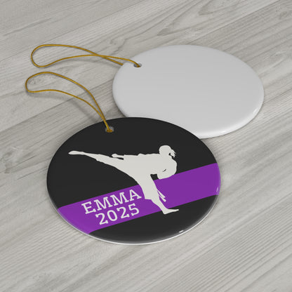 Karate Girl Ornament, 2025 Personalized Karate Christmas Ornament