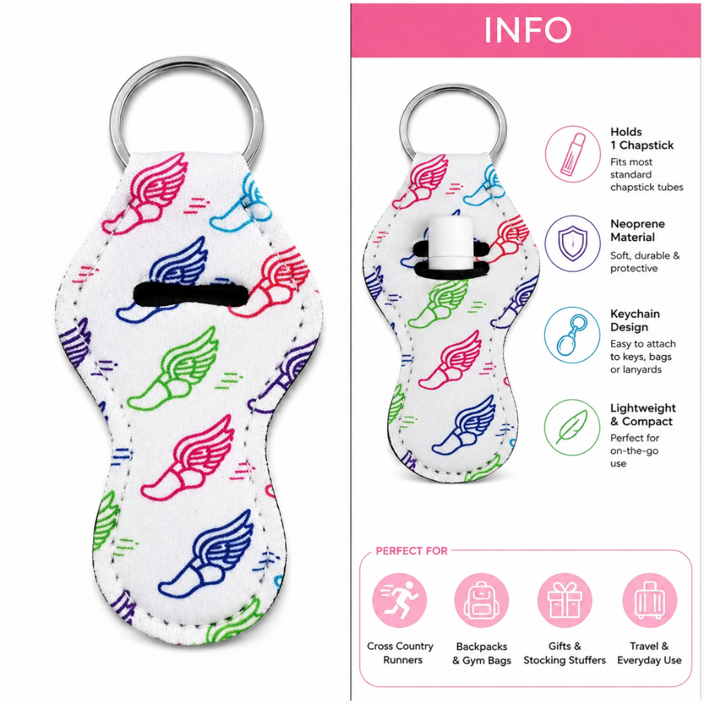 Running Shoe Chapstick Holder Keychain