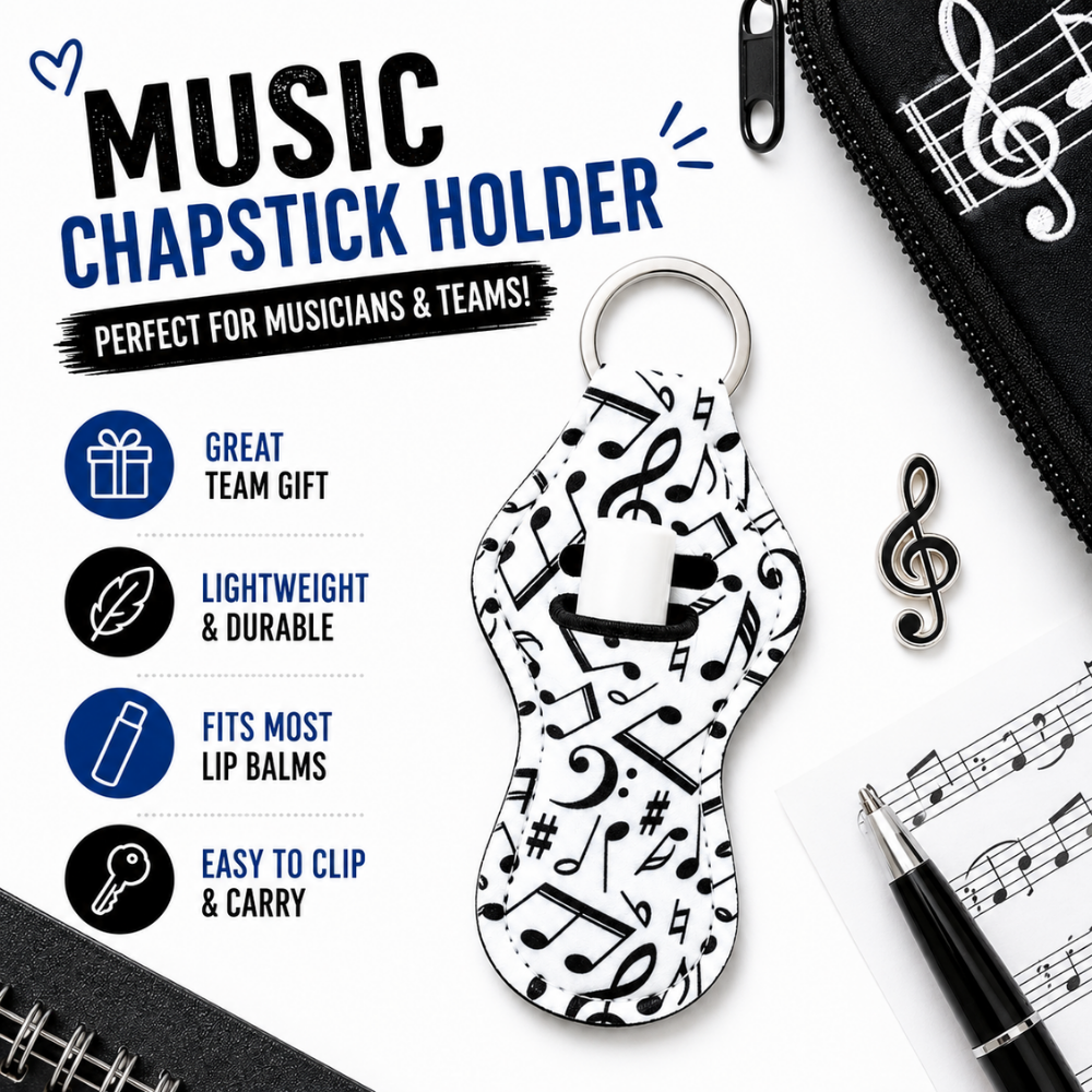 Music Chapstick Holder Keychain
