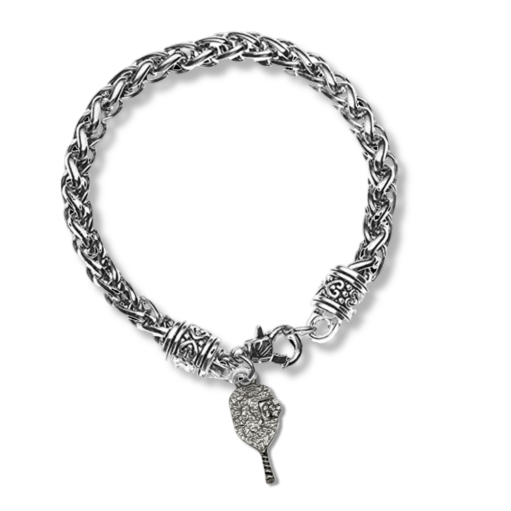 Pickleball Antique Rope Charm Bracelet
