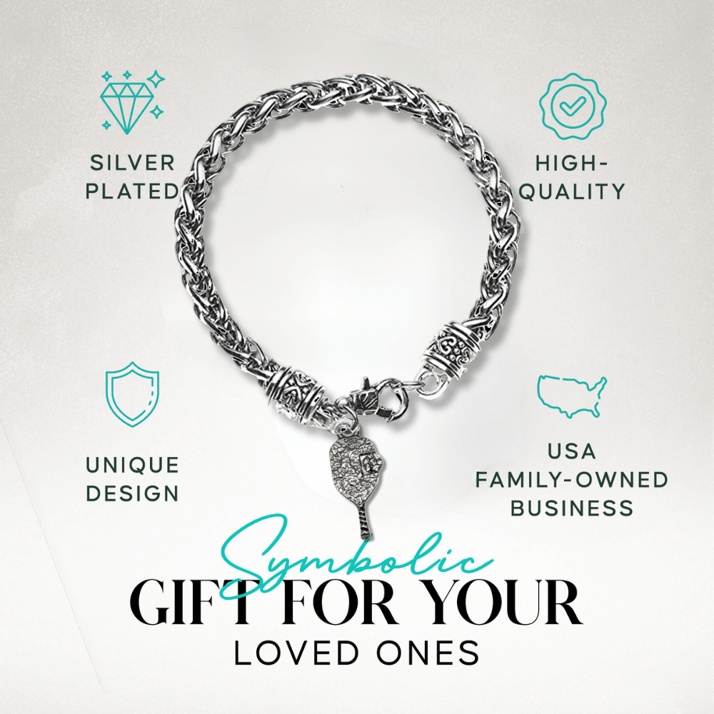 Pickleball Antique Rope Charm Bracelet