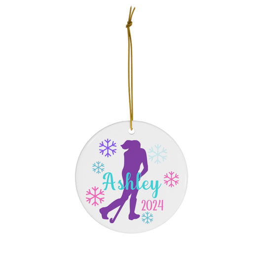 Field Hockey Christmas Ornament