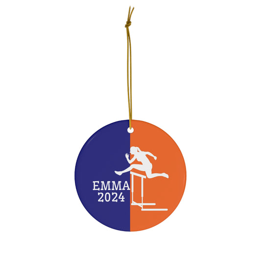 Runner Ornament, 2024 Personalized Runner Christmas Ornament, Ceramic Tree Ornament for Track and Field Players