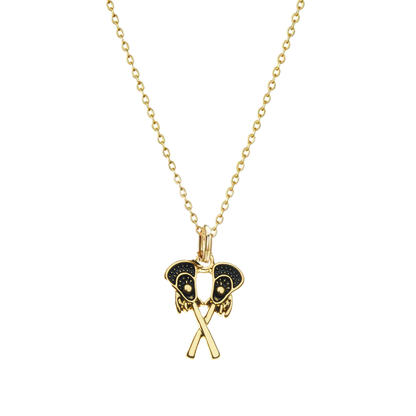 Girls Lacrosse Double Stick Necklace