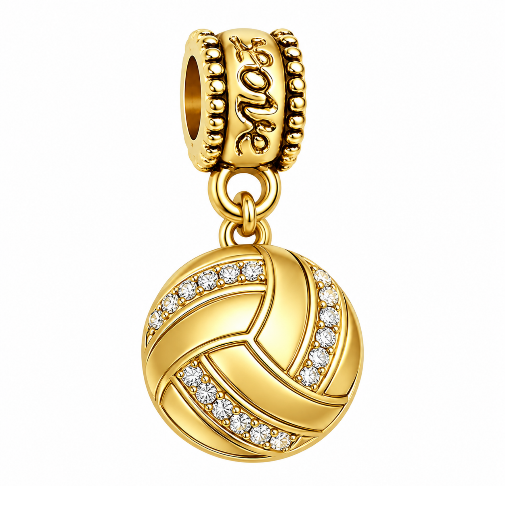 Volleyball CZ Charm Bead - Pick Color