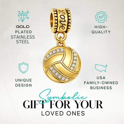 Volleyball CZ Charm Bead - Pick Color