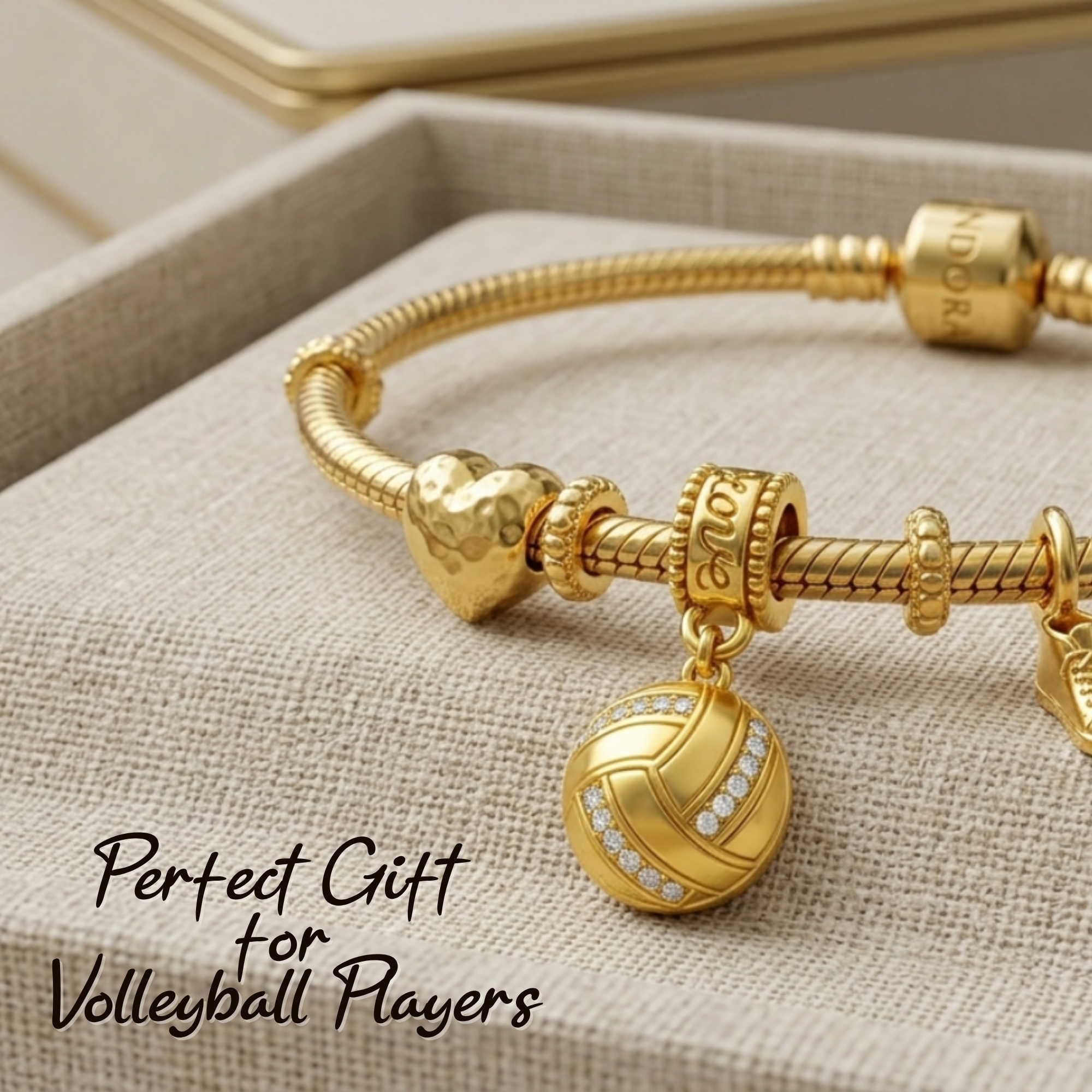 Volleyball CZ Charm Bead - Pick Color