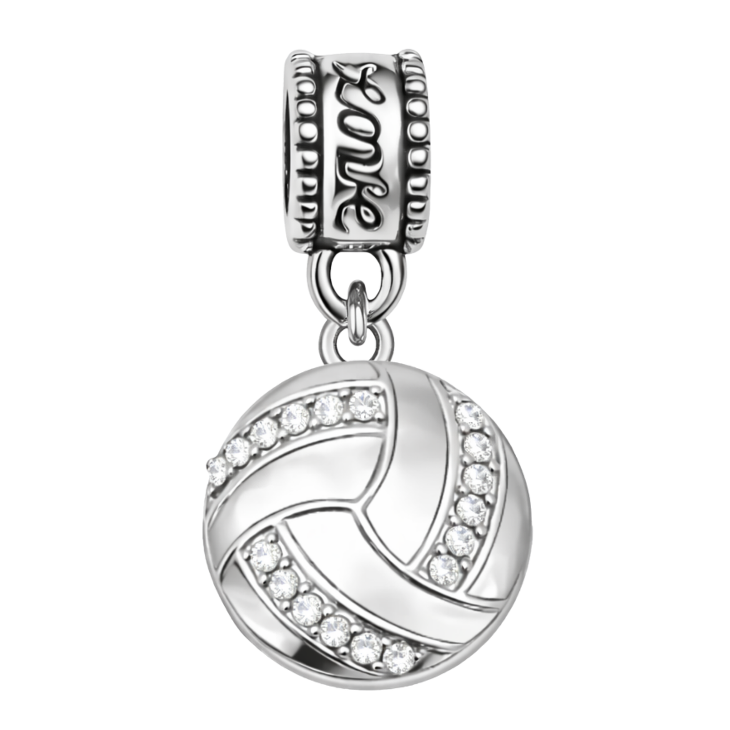 Volleyball CZ Charm Bead - Pick Color