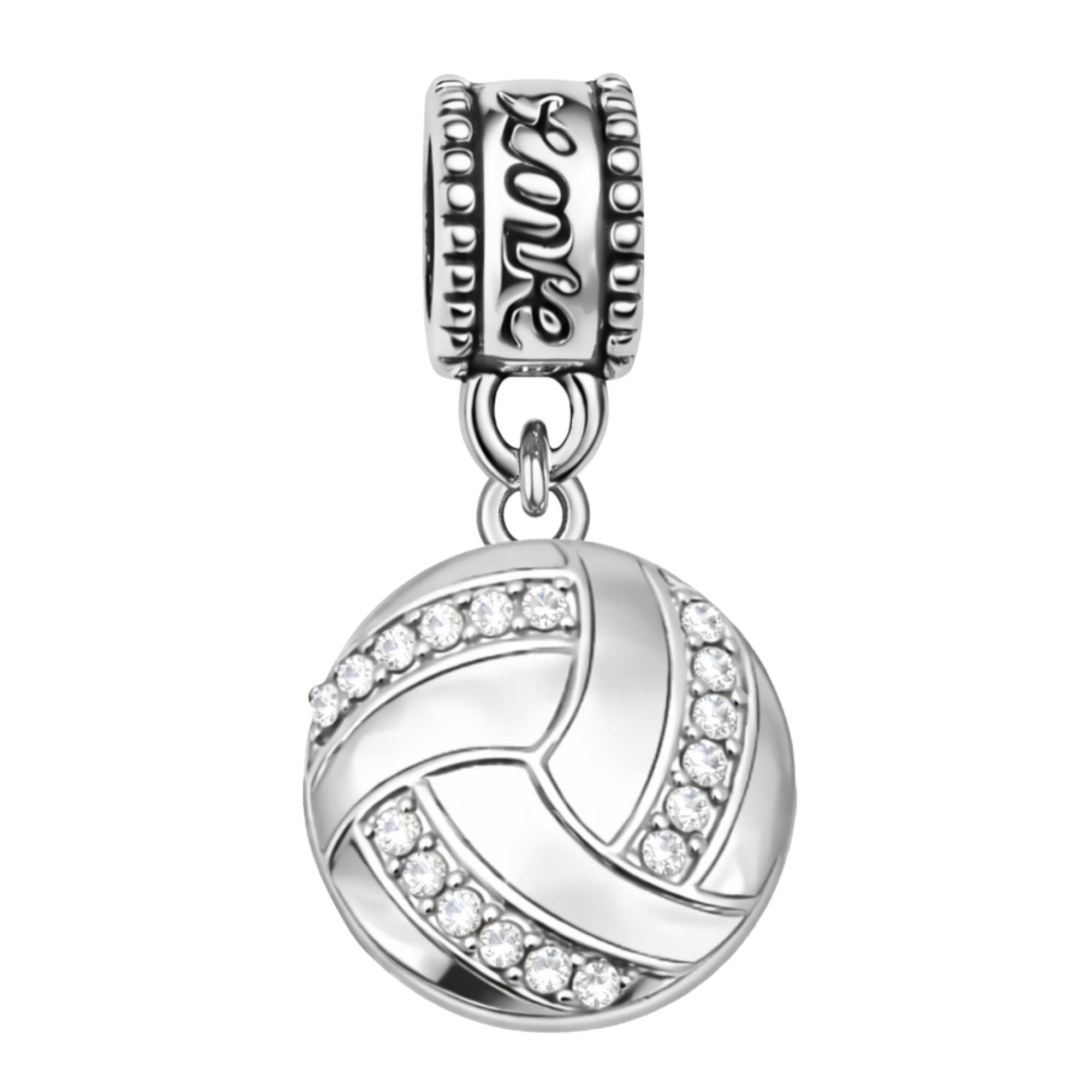 Volleyball CZ Charm Bead - Pick Color