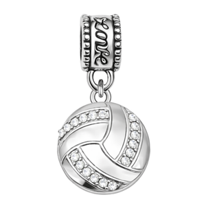 Volleyball CZ Charm Bead - Pick Color