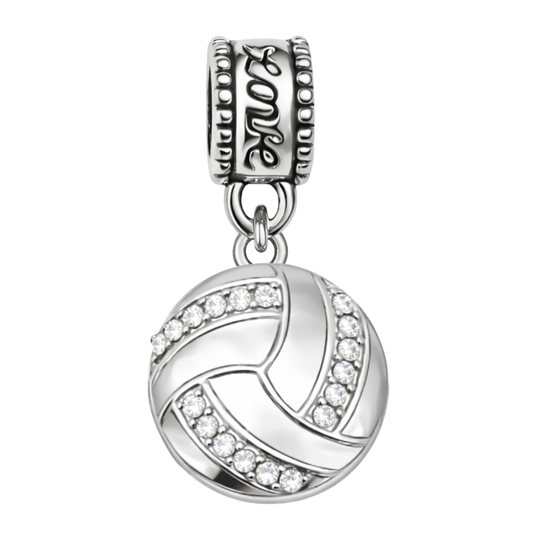 Volleyball CZ Charm Bead - Pick Color