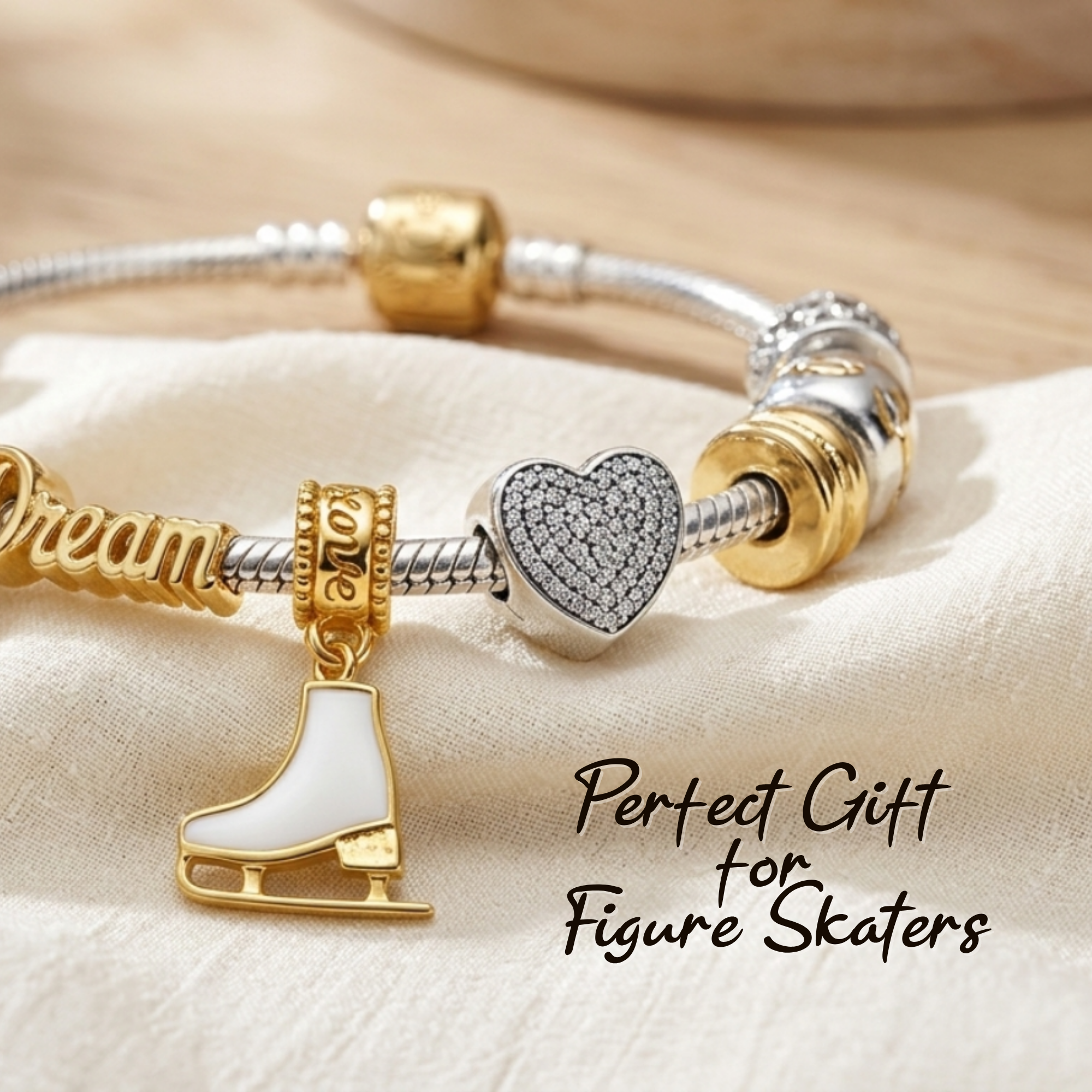 Figure Skate Charm Bead - Pick Color