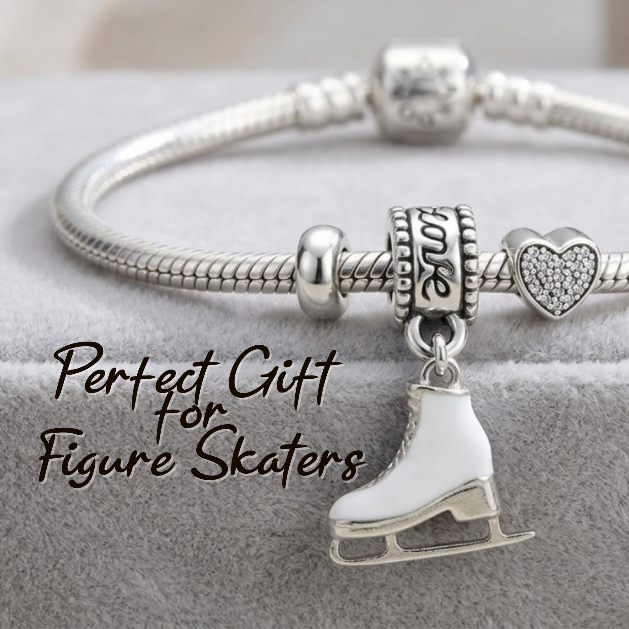 Figure Skate Charm Bead - Pick Color