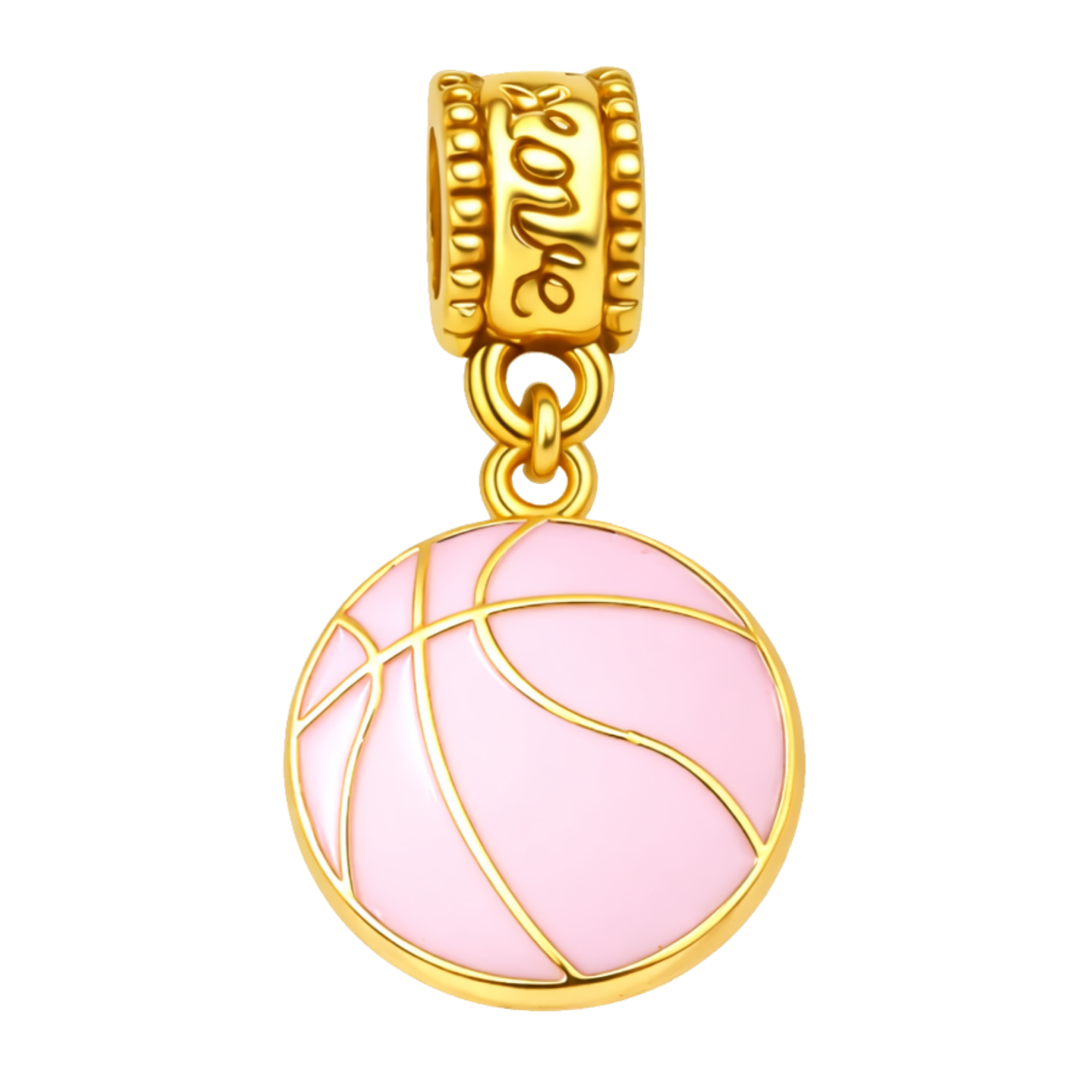 Pink Basketball Charm Bead